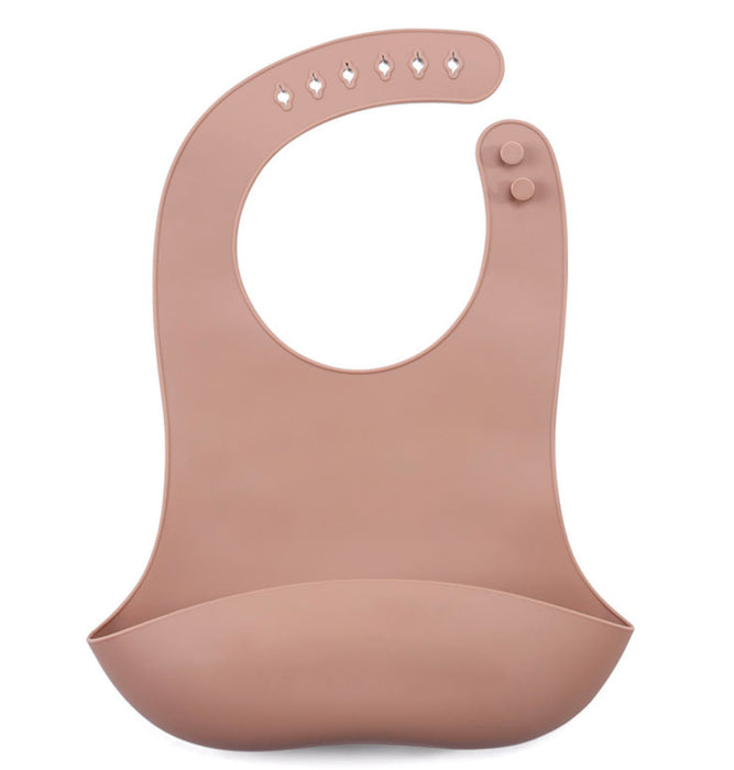 Waterproof Silicone Feeding Bib-Brown