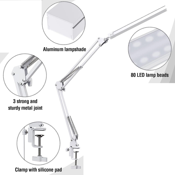 Swing Arm Desk Light with Clamp