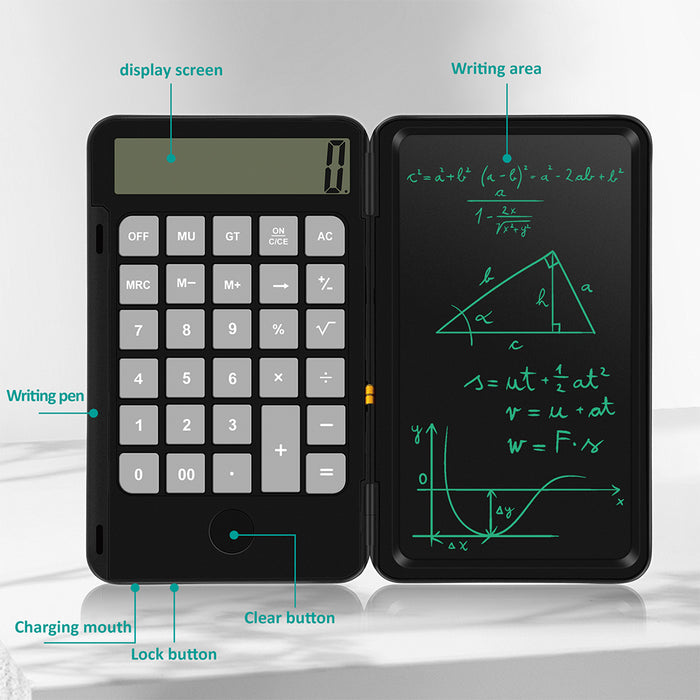 12-Digit Desktop Calculator with LCD Writing Screen- USB Charging