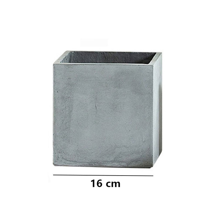 Modern Cement Gray Planter Box Cube 16 Cm