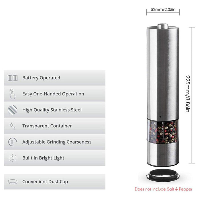 Electric Pepper Grinder Spice Mill and Grinder- Battery Operated