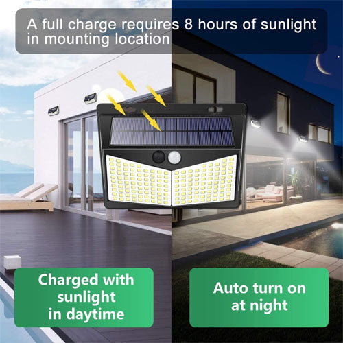208 Led Motion Solar Outdoor Wall Light 3 Intelligent Modes