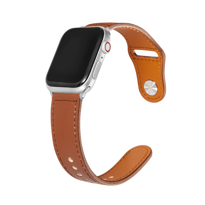 Apple Watch Top Grain Leather Strap - Brown, Fits 42-45mm, Series 7/6/SE/5/4/3/2/1