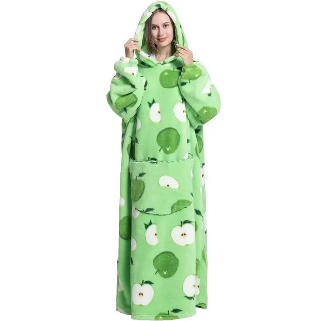 Adult Oversized Wearable Blanket Hoodie-Apple