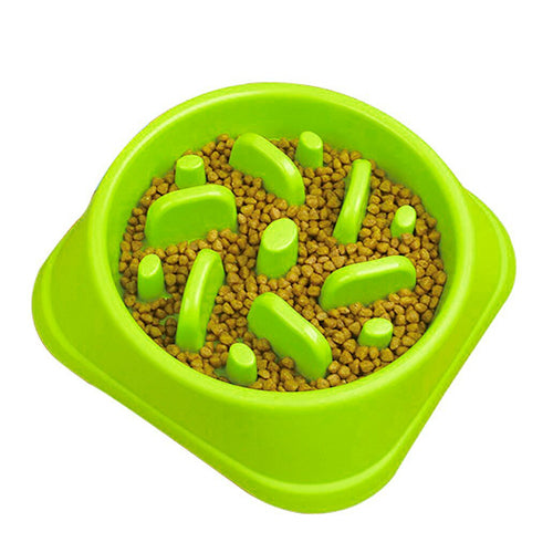 Dog Feeder Slow Eating Bowl Green