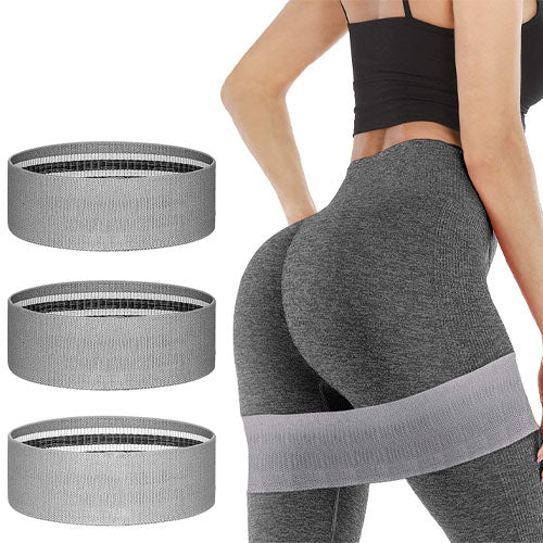 3 Pack Exercise Resistance Bands Hip Booty Bands Grey