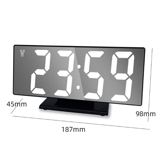 USB Plugged-in Digital Display LED Mirror Alarm Table Clock
