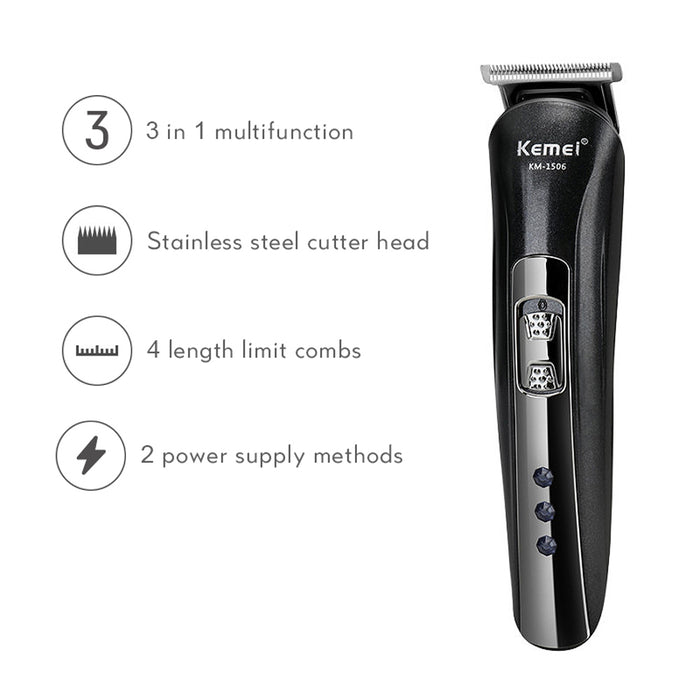 USB Rechargeable 3-in-1 Professional Grade Hair Trimming Kit