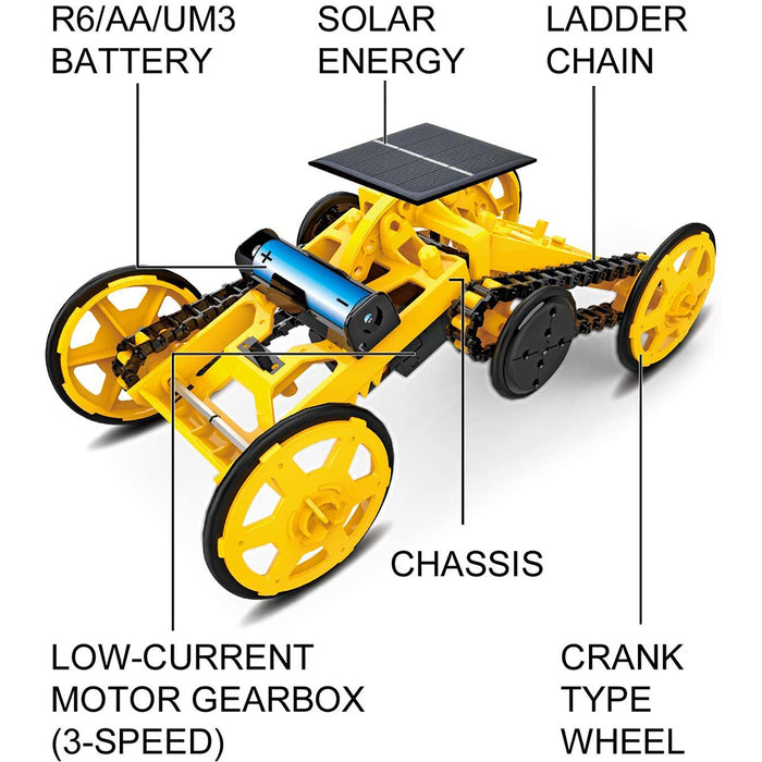 DIY Electric Engineering Blocks Solar Powered STEM Educational Toy Vehicle