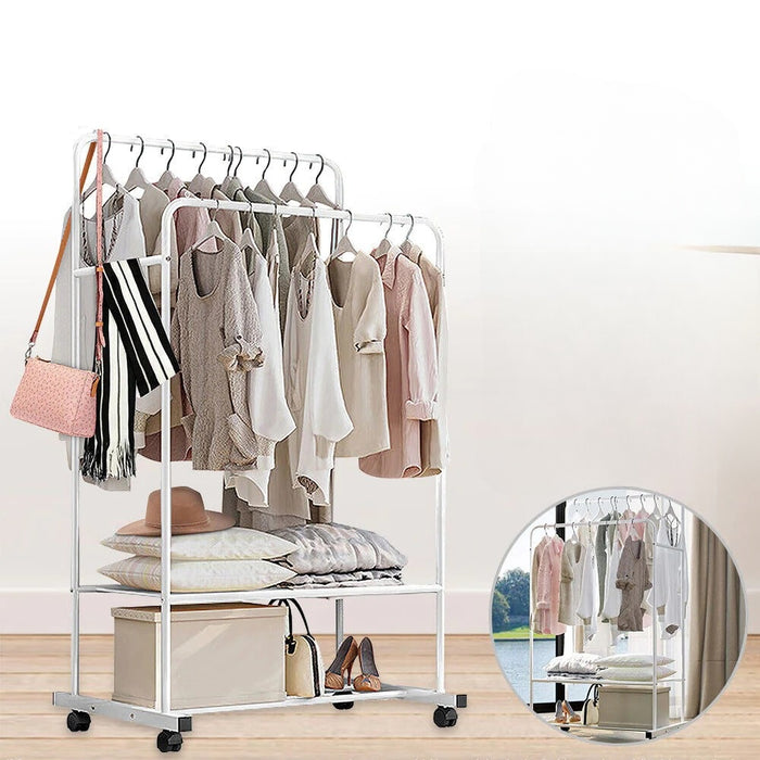 Metal Clothes Rack on Wheels