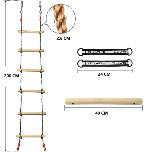 6 Section Climbing Rope Ladder For Kids 200 Cm