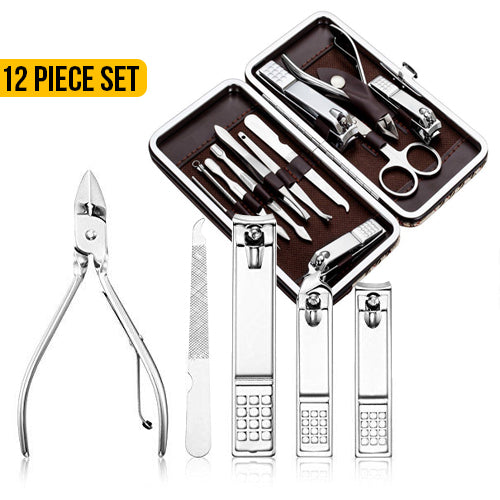 Manicure Set Nail Clippers Cleaner 12 Piece Set