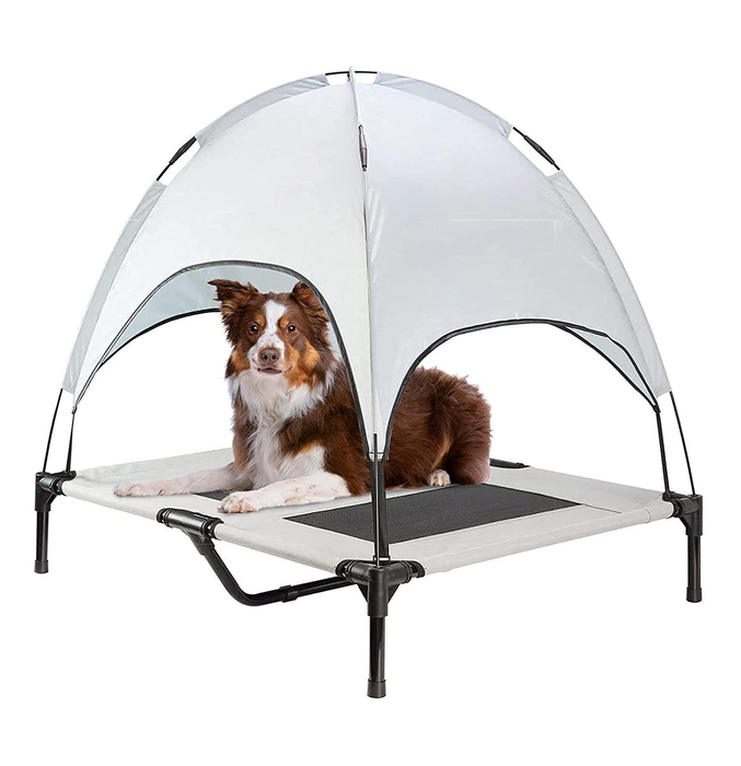 Elevated Outdoor Dog Bed With Canopy L