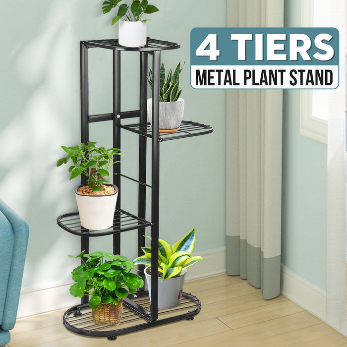 4 Tier 5 Potted Metal Multiple Flower Pot Plant Stand Holder