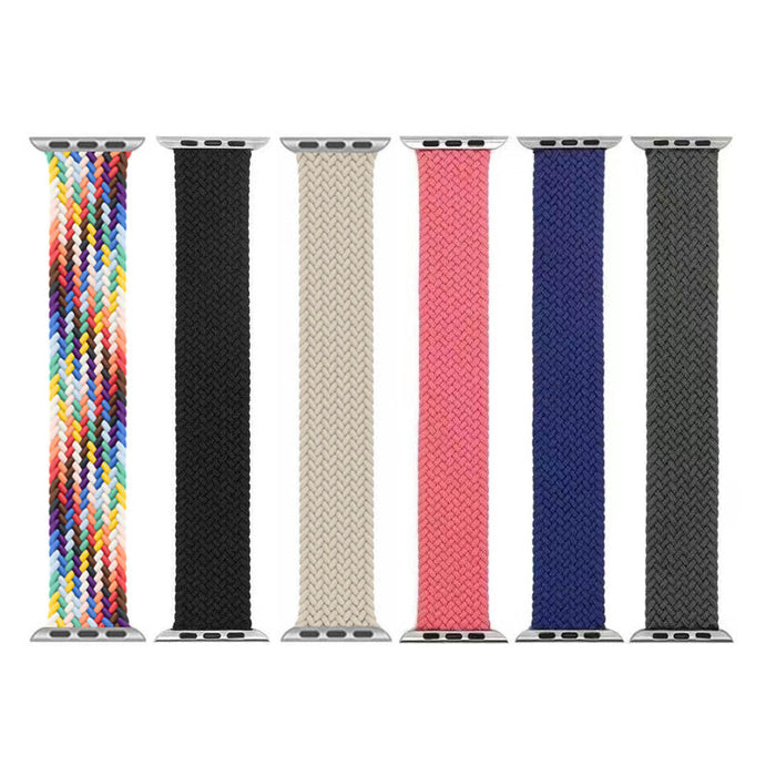 Rainbow Nylon Solo Loop Watch Band for Apple Watch 42/44/45mm L - Elastic, Skin-Friendly, Sweat & Water Resistant