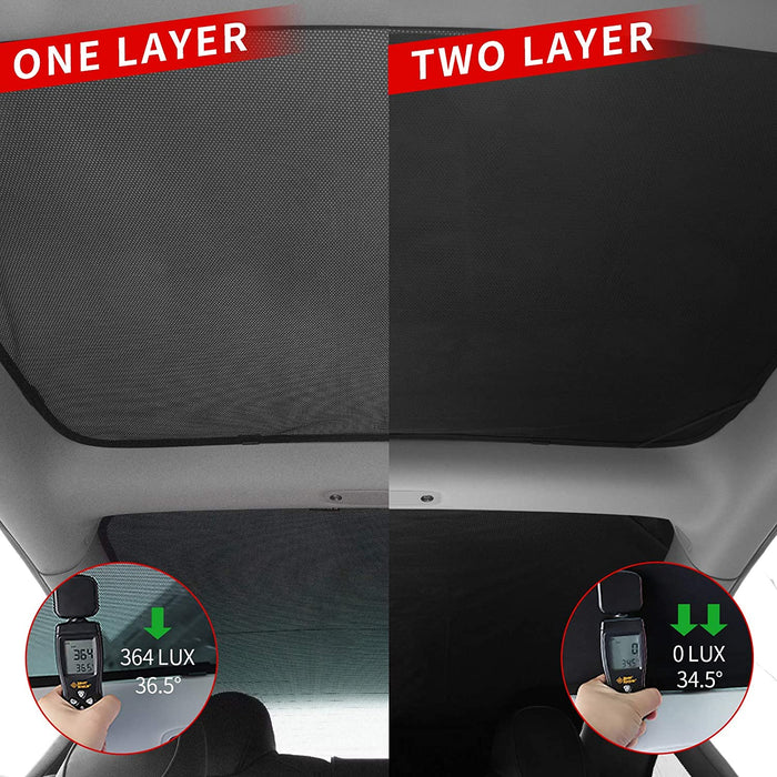 Two Layer Glass Roof Sunshade Set For Tesla Model 3