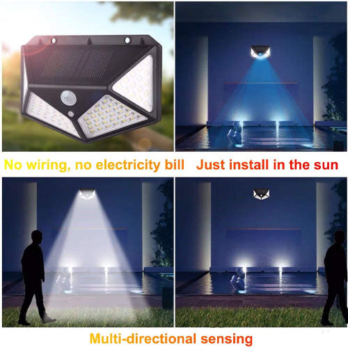 Solar Motion Outdoor Wall Light - 114 LED