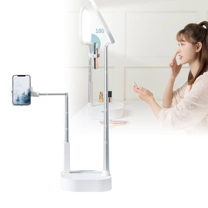 USB Charging Dual Mobile Phone Holder with Dimmable Fill Light