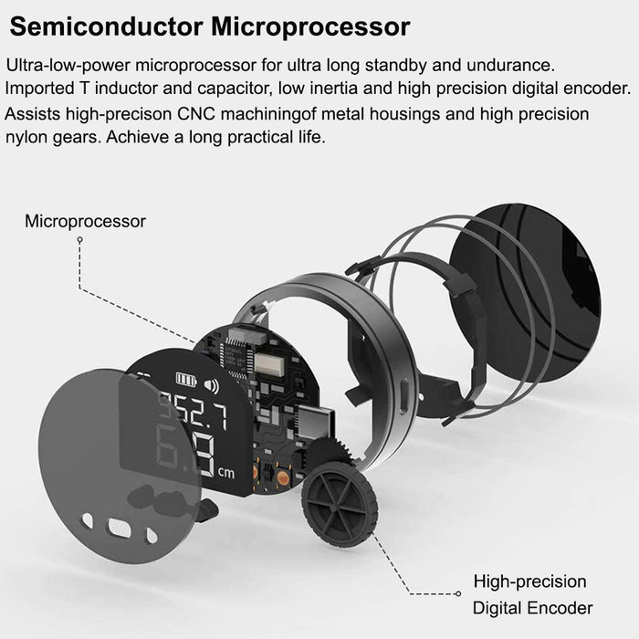 Multi-Surface Electronic Ruler with Digital Display- USB Charging