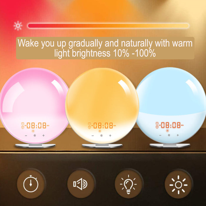 Creative Digital Alarm Clock Sunset and Sunlight Simulator- USB Powered