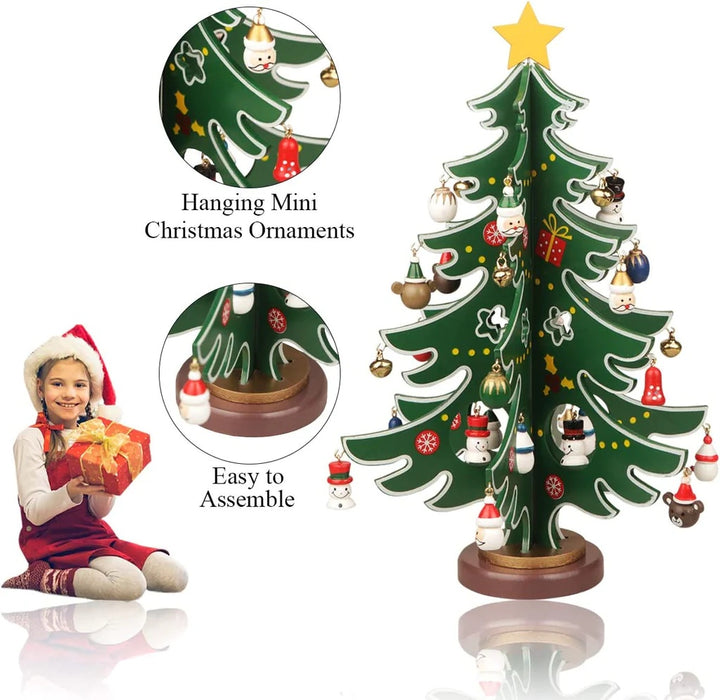 Mini Wooden Tabletop Christmas Tree