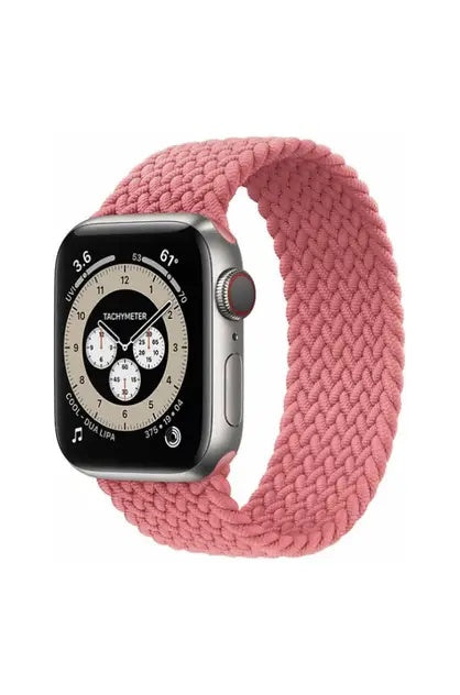 Stretchable Pink Nylon Solo Loop Band for Apple Watch 38/40/41mm - No Buckle, Snag & Scratch-Free, Water-Resistant
