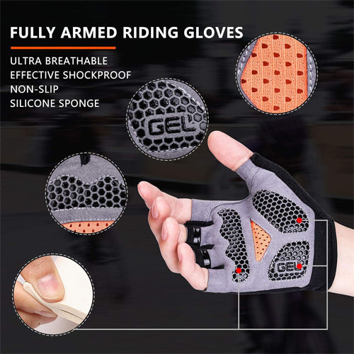 Half Finger Foam Pad Cycling Gym Gloves Large