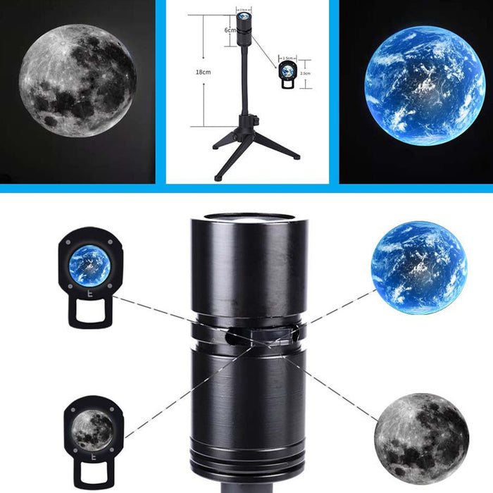 Moon and Earth Aluminum Projection Lamp-USB Plugged-in