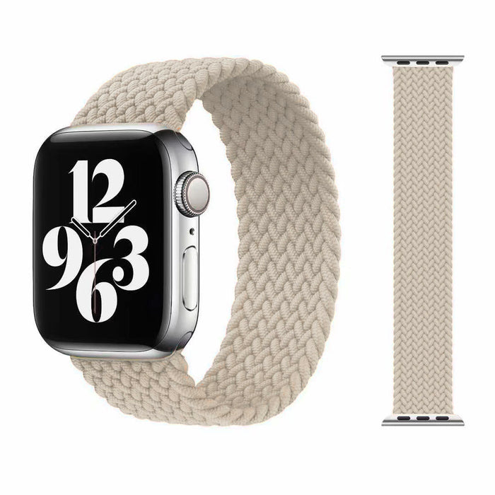 Adjustable Nylon Solo Loop Band for Apple Watch 38/40/41mm - L-White