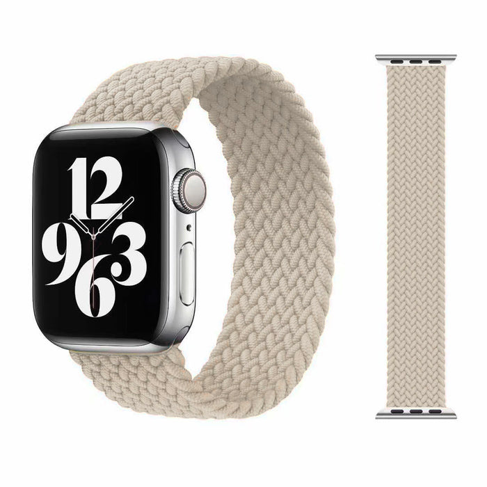 Elastic Nylon Solo Loop Band for Apple Watch 42/44/45mm - L, White