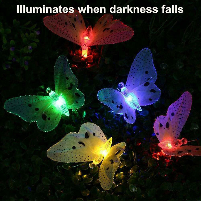 Fiber Optics Butterfly String Lights 12 LED Outdoor Decoration Lights