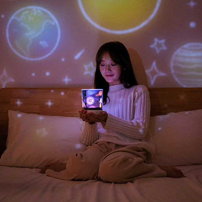 USB Rechargeable Rotating Night Lamp and Wireless Speaker