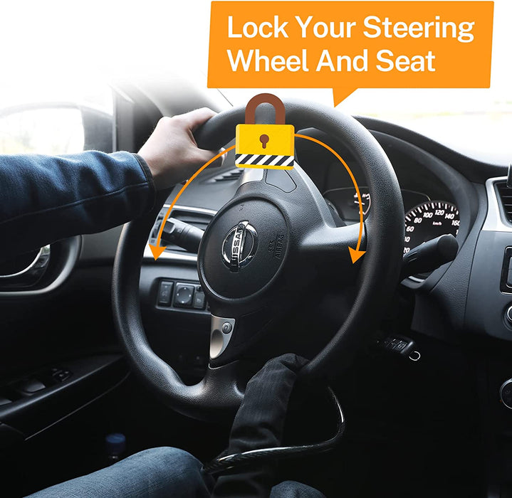 Universal Anti-Theft Steering Wheel Steel Wire Lock