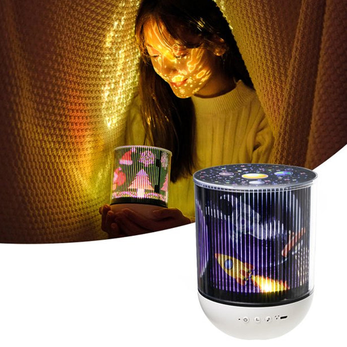 USB Rechargeable Rotating Night Lamp and Wireless Speaker