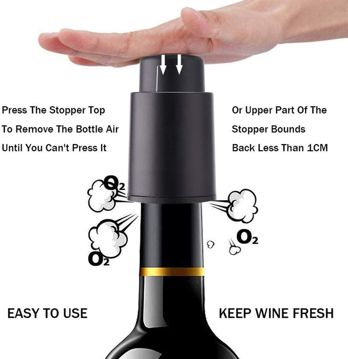 Reusable Wine Vacuum Stoppers With Time Scale