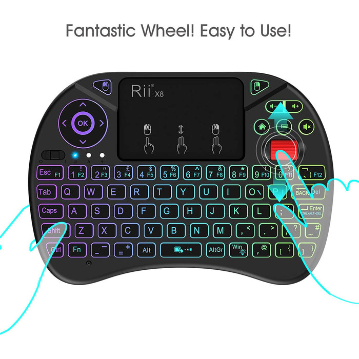 2 in 1 USB Rechargeable Wireless Miniature Backlit Mouse and QWERTY Keyboard