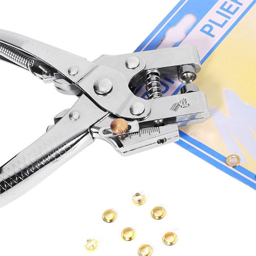 Hole Punch Plier With 100pcs Gold Eyelet