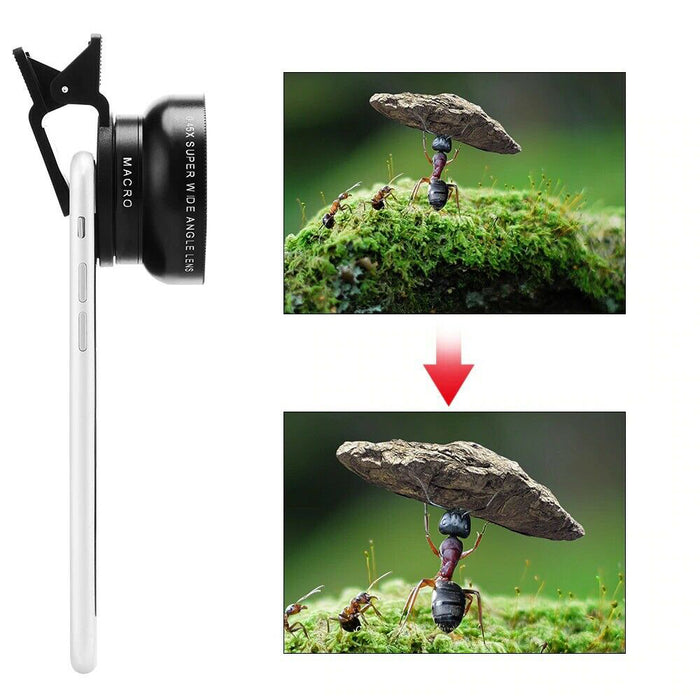 Universal 2-in-1 Wide Angle and Macro Lens Mobile Phone Clip HD Camera Lens