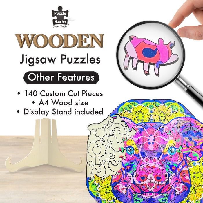 Puzzle Master Wooden Puzzle Pig