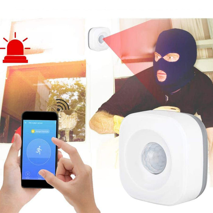 WIFI PIR Motion Sensor Wireless Passive Detector Tuya APP Control Security Burglar Alarm- Battery Powered