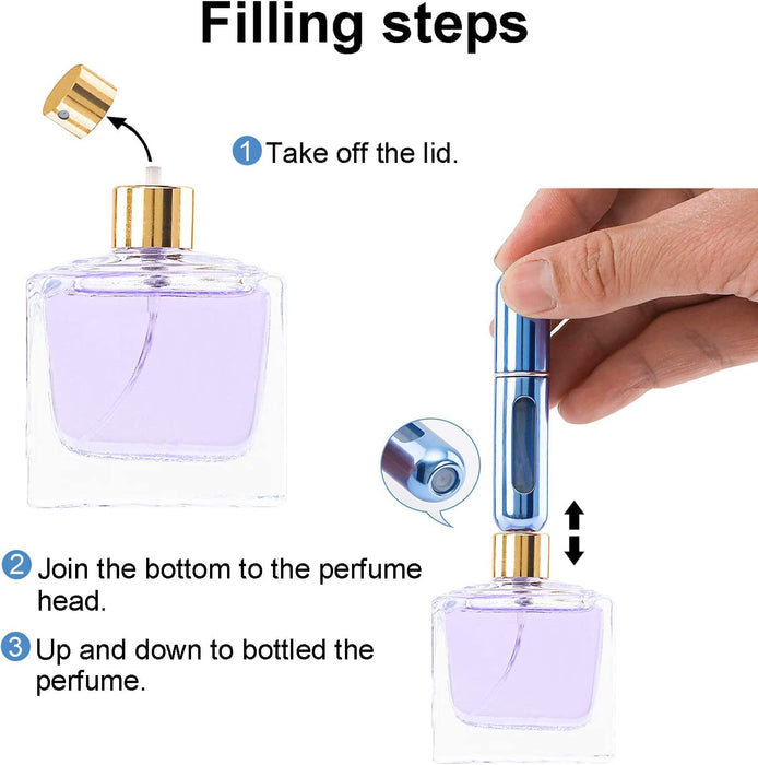 Mini Refillable Perfume Atomizer Bottle - 4 Pack