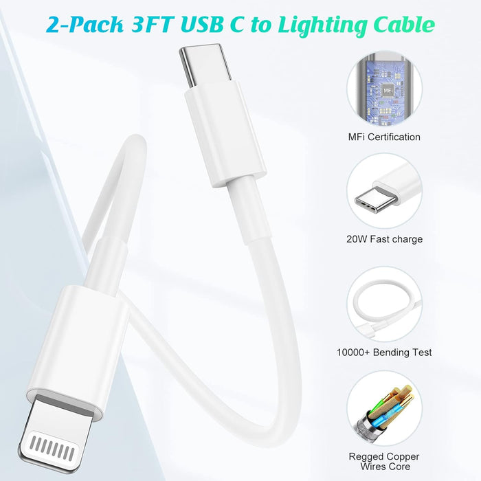USB C to Lightning Cable - 2-Pack