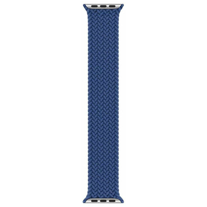 Blue Nylon Solo Loop Band for Apple Watch 42/44/45MM - Stretchable, Skin-Friendly and Easy Install