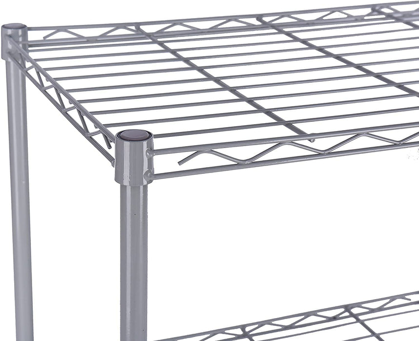 4 Shelf Wire Shelving Metal Storage Rack Gray
