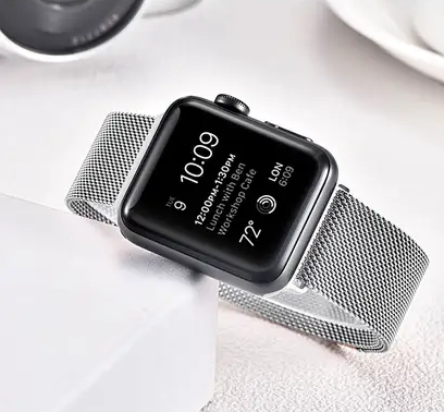 Stainless Steel Mesh Magnetic Band for Apple Watch 42-45mm - Silver