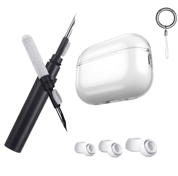 Pro 2 Clear Case with Cleaner Kit & Ear Tips for AirPods