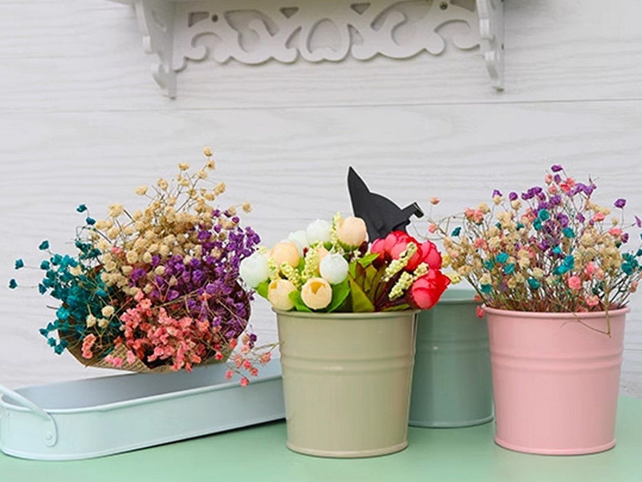 Metal Flower Pot & Mini Wooden Chalkboard Set