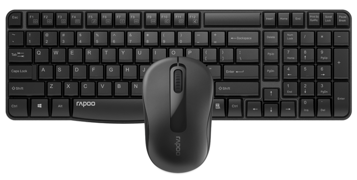 Rapoo Wireless Multimedia Keyboard and Mouse Black X1800S