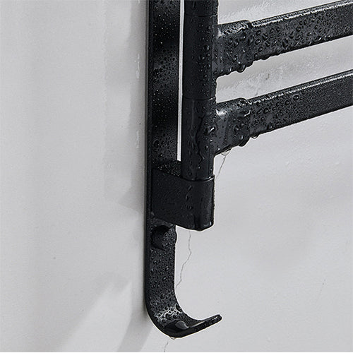 Four Arm Bathroom Towel Rack Black 180 Degree Rotation