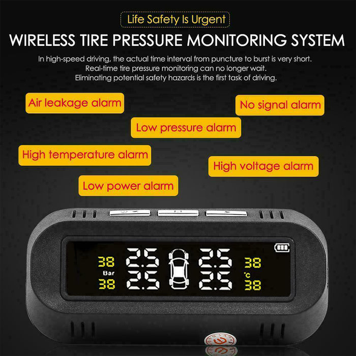 Solar Powered TPMS Monitoring System with Colored Digital Display